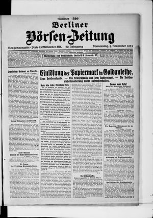 Berliner Börsen-Zeitung vom 08.11.1923