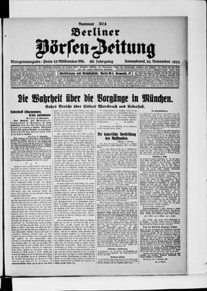 Berliner Börsen-Zeitung vom 10.11.1923