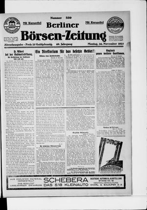 Berliner Börsen-Zeitung vom 26.11.1923