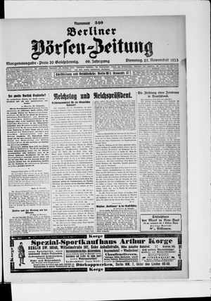 Berliner Börsen-Zeitung vom 27.11.1923