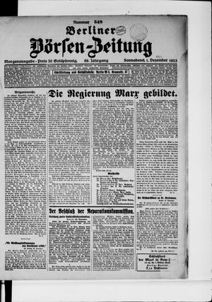 Berliner Börsen-Zeitung vom 01.12.1923