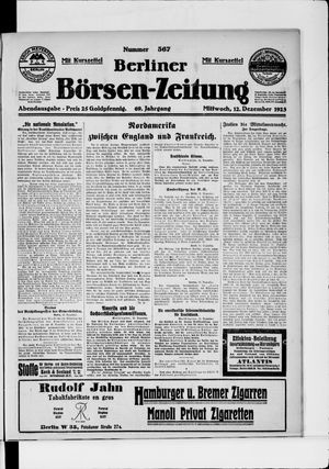 Berliner Börsen-Zeitung vom 12.12.1923