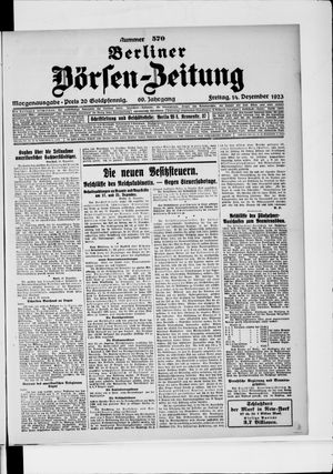 Berliner Börsen-Zeitung vom 14.12.1923