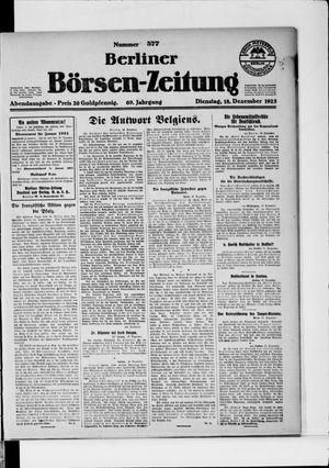 Berliner Börsen-Zeitung vom 18.12.1923