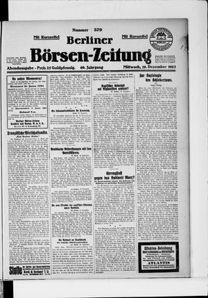 Berliner Börsen-Zeitung vom 19.12.1923