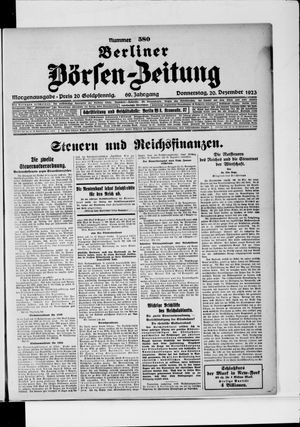 Berliner Börsen-Zeitung vom 20.12.1923