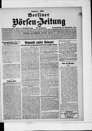 Berliner Börsen-Zeitung vom 29.12.1923