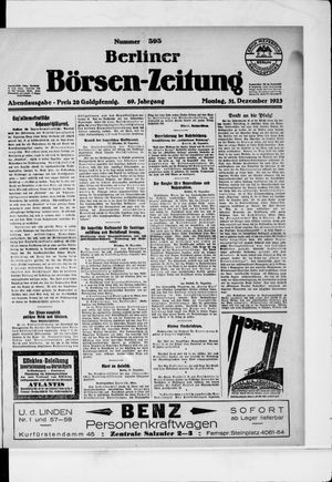 Berliner Börsen-Zeitung vom 31.12.1923