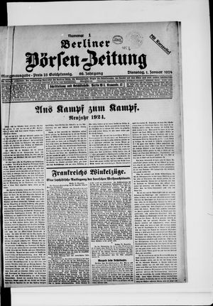 Berliner Börsen-Zeitung vom 01.01.1924