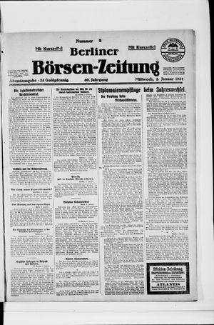 Berliner Börsen-Zeitung on Jan 2, 1924