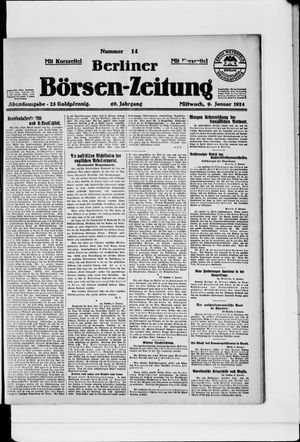 Berliner Börsen-Zeitung vom 09.01.1924