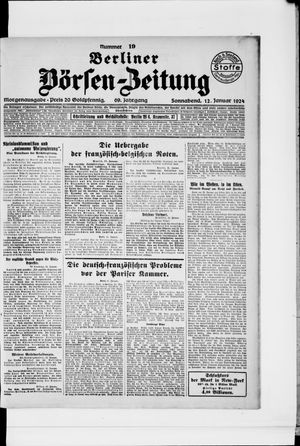 Berliner Börsen-Zeitung on Jan 12, 1924