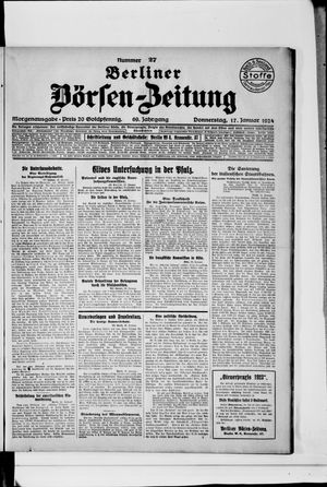 Berliner Börsen-Zeitung on Jan 17, 1924