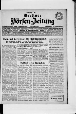 Berliner Börsen-Zeitung on Jan 19, 1924