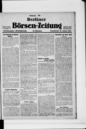 Berliner Börsen-Zeitung on Jan 19, 1924