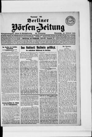 Berliner Börsen-Zeitung vom 22.01.1924