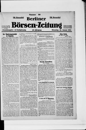 Berliner Börsen-Zeitung on Jan 22, 1924