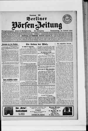 Berliner Börsen-Zeitung on Jan 24, 1924