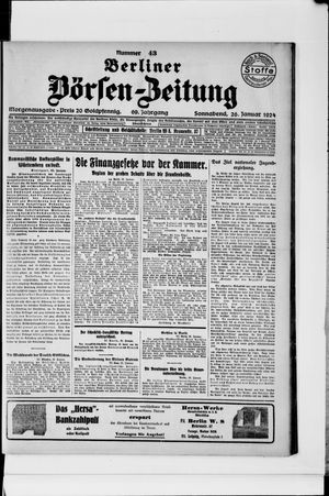 Berliner Börsen-Zeitung vom 26.01.1924