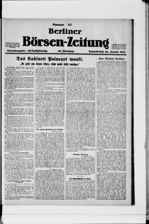 Berliner Börsen-Zeitung on Jan 26, 1924