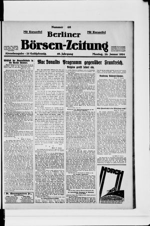 Berliner Börsen-Zeitung on Jan 28, 1924