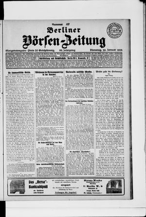 Berliner Börsen-Zeitung on Jan 29, 1924