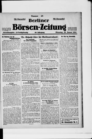 Berliner Börsen-Zeitung vom 29.01.1924