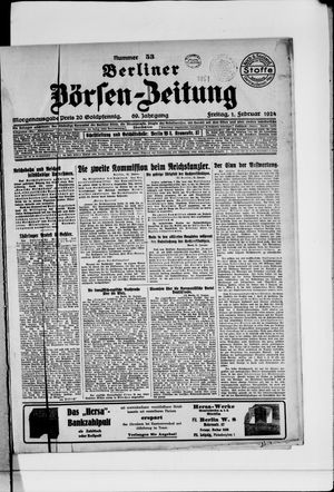 Berliner Börsen-Zeitung vom 01.02.1924