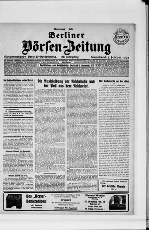Berliner Börsen-Zeitung vom 02.02.1924
