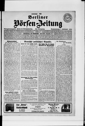 Berliner Börsen-Zeitung on Feb 7, 1924