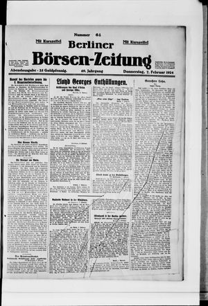 Berliner Börsen-Zeitung on Feb 7, 1924