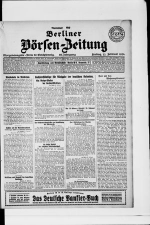 Berliner Börsen-Zeitung on Feb 22, 1924