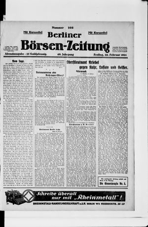 Berliner Börsen-Zeitung vom 29.02.1924