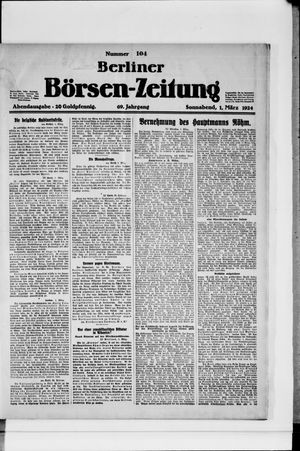 Berliner Börsen-Zeitung on Mar 1, 1924