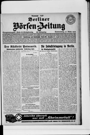 Berliner Börsen-Zeitung vom 27.03.1924