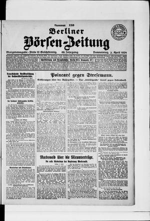 Berliner Börsen-Zeitung on Apr 3, 1924