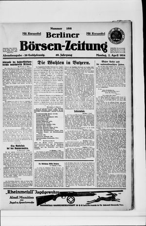 Berliner Börsen-Zeitung vom 07.04.1924