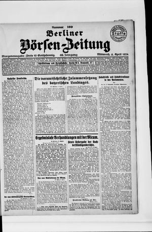 Berliner Börsen-Zeitung on Apr 9, 1924