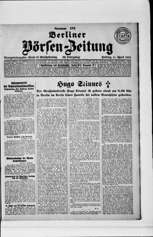 Berliner Börsen-Zeitung on Apr 11, 1924