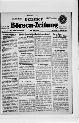 Berliner Börsen-Zeitung on Apr 11, 1924