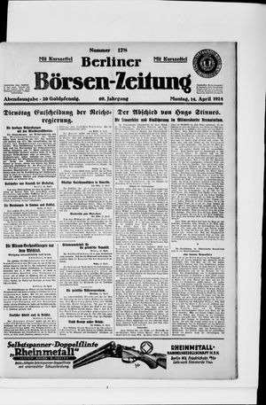 Berliner Börsen-Zeitung vom 14.04.1924
