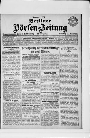 Berliner Börsen-Zeitung vom 15.04.1924