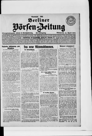 Berliner Börsen-Zeitung on Apr 16, 1924