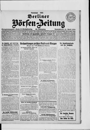 Berliner Börsen-Zeitung on Apr 26, 1924
