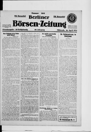 Berliner Börsen-Zeitung vom 30.04.1924