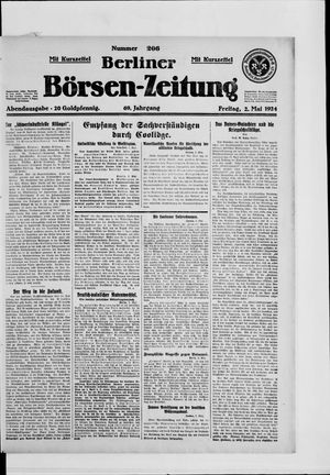 Berliner Börsen-Zeitung vom 02.05.1924
