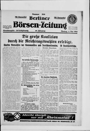 Berliner Börsen-Zeitung vom 05.05.1924