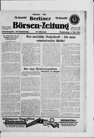 Berliner Börsen-Zeitung vom 08.05.1924