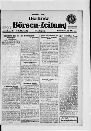 Berliner Börsen-Zeitung vom 10.05.1924