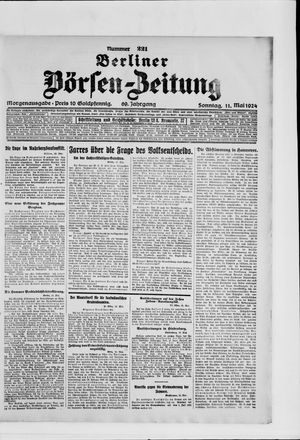 Berliner Börsen-Zeitung on May 11, 1924